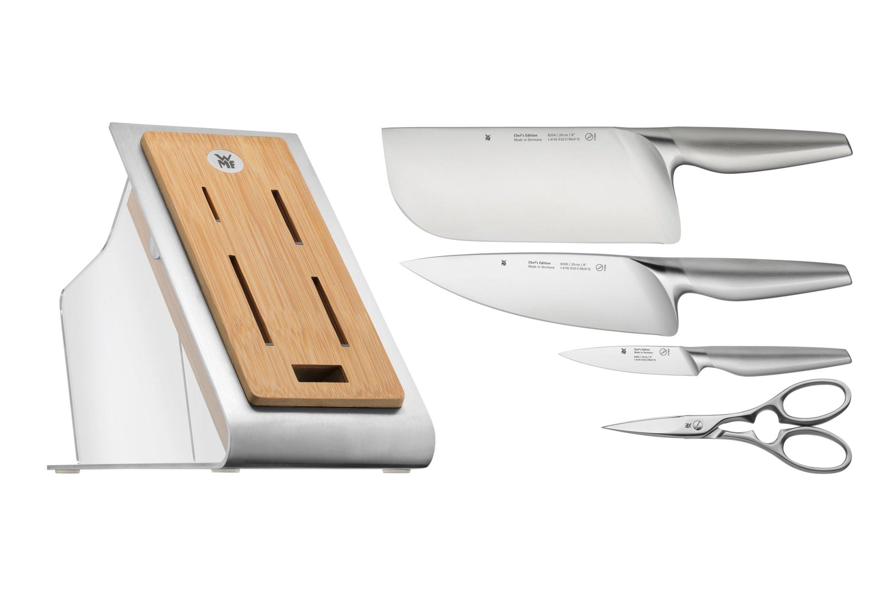 WMF Set Di Coltelli Da Cucina 3 Pezzi – Acciaio Speciale, Manico Ergo Con Rivetti, Lama Affilata E Antiruggine (Linea Classic)