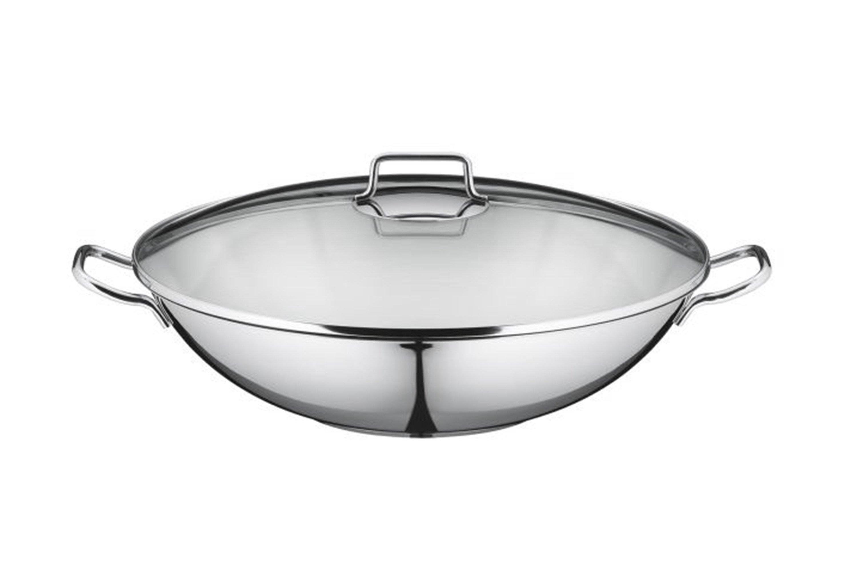 Stainless steel lid for induction wok pan - 36cm