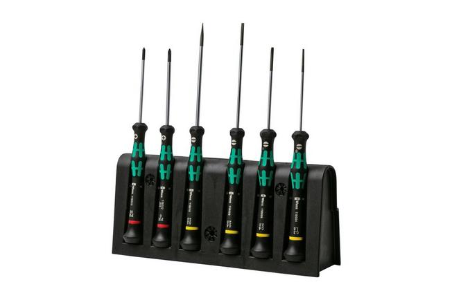 Wera Kraftform Micro, coffret de tournevis 6 pièces avec rack, 5118150001