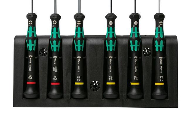 Wera Kraftform Micro, coffret de tournevis 6 pièces avec rack