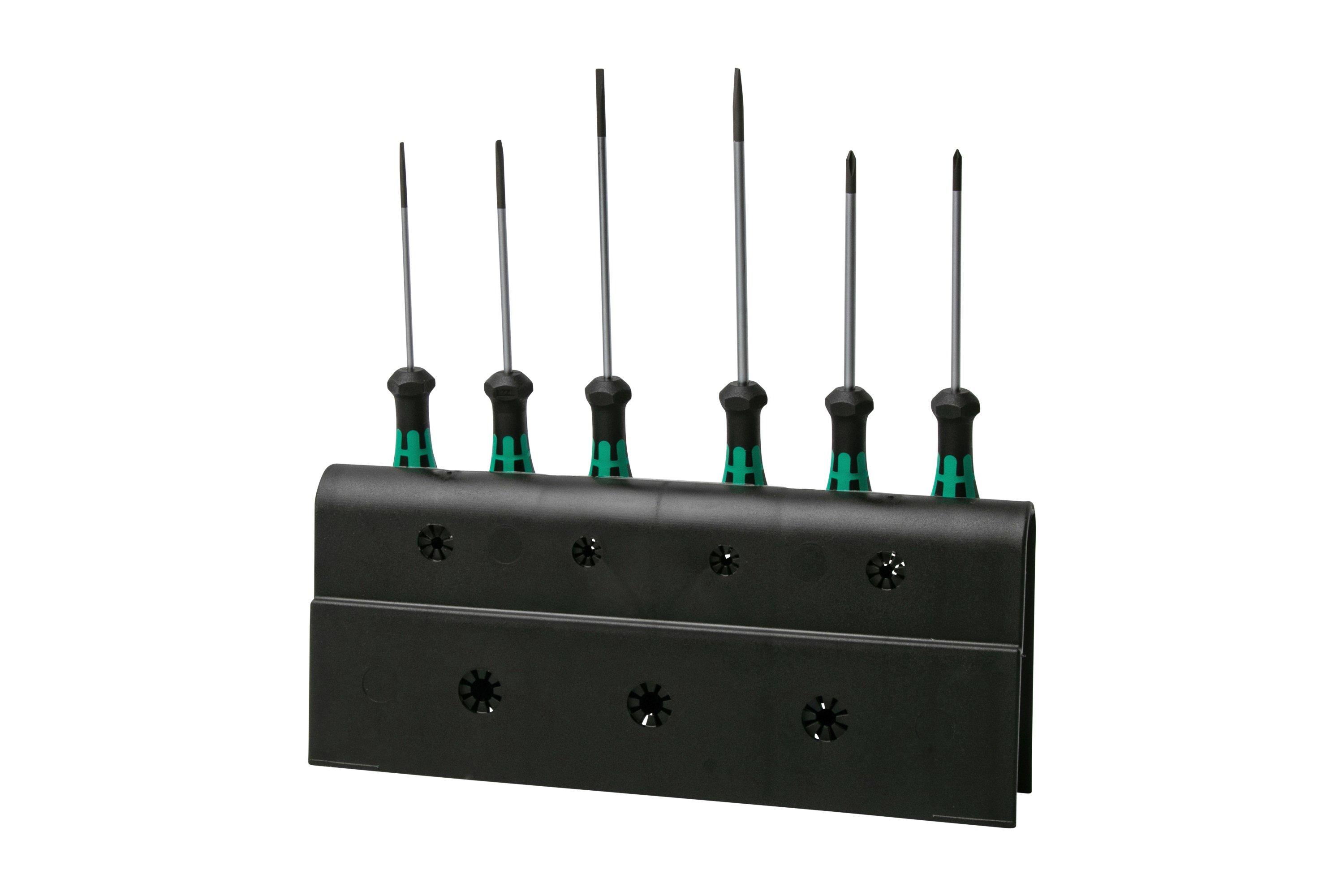 Wera - Juego de destornilladores electrónicos Kraftform Micro con punta  hexagonal y de bola, con soporte, 6 piezas, 5118156001 2052/6