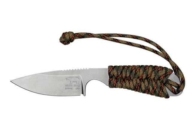 White River Knives M1 Backpacker Camo Paracord neck knife, Kydex sheath