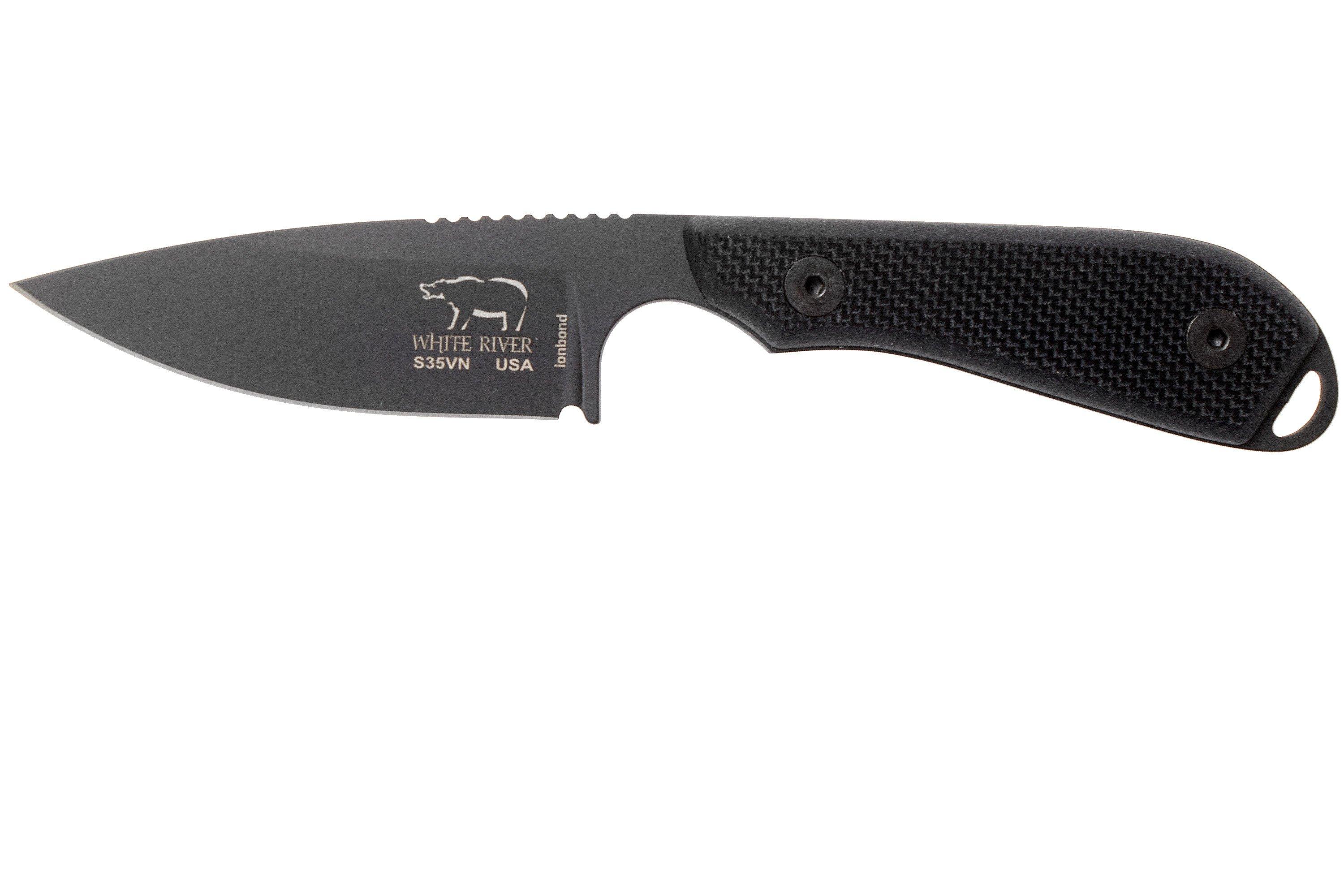 White River Knives M1 Backpacker Pro Black G10, Black Ionbond couteau