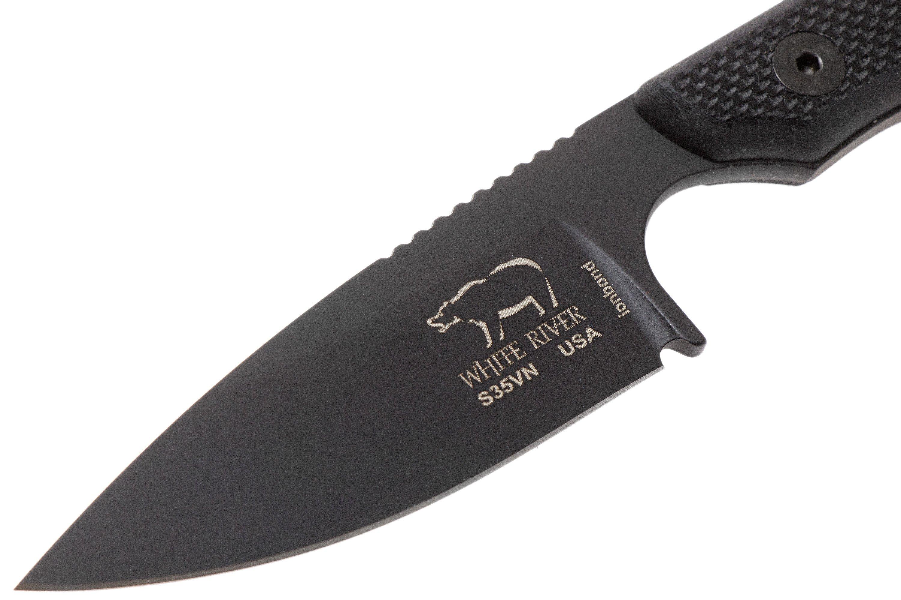 White River Knives M1 Backpacker Pro Black G10, Black Ionbond fixed