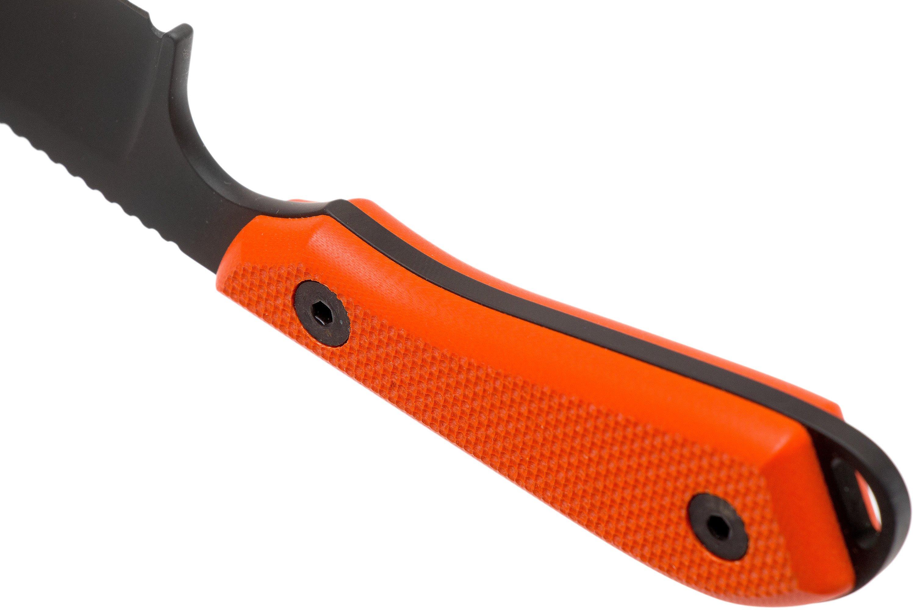 White River Knives M1 Backpacker Pro Orange G10, Black Ionbond fixed