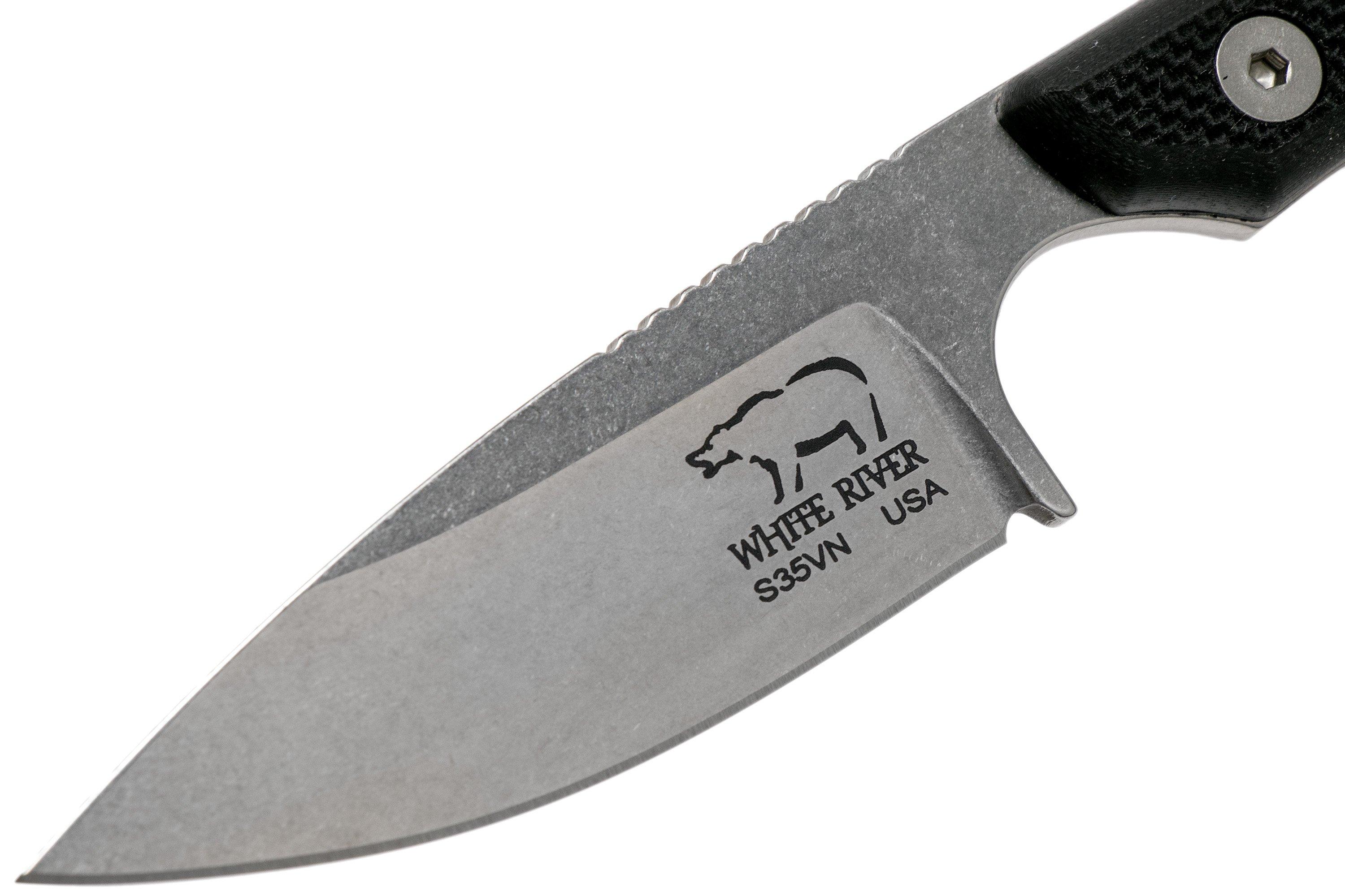 White River Knives M1 Backpacker Pro Black G10 fixed knife, Kydex