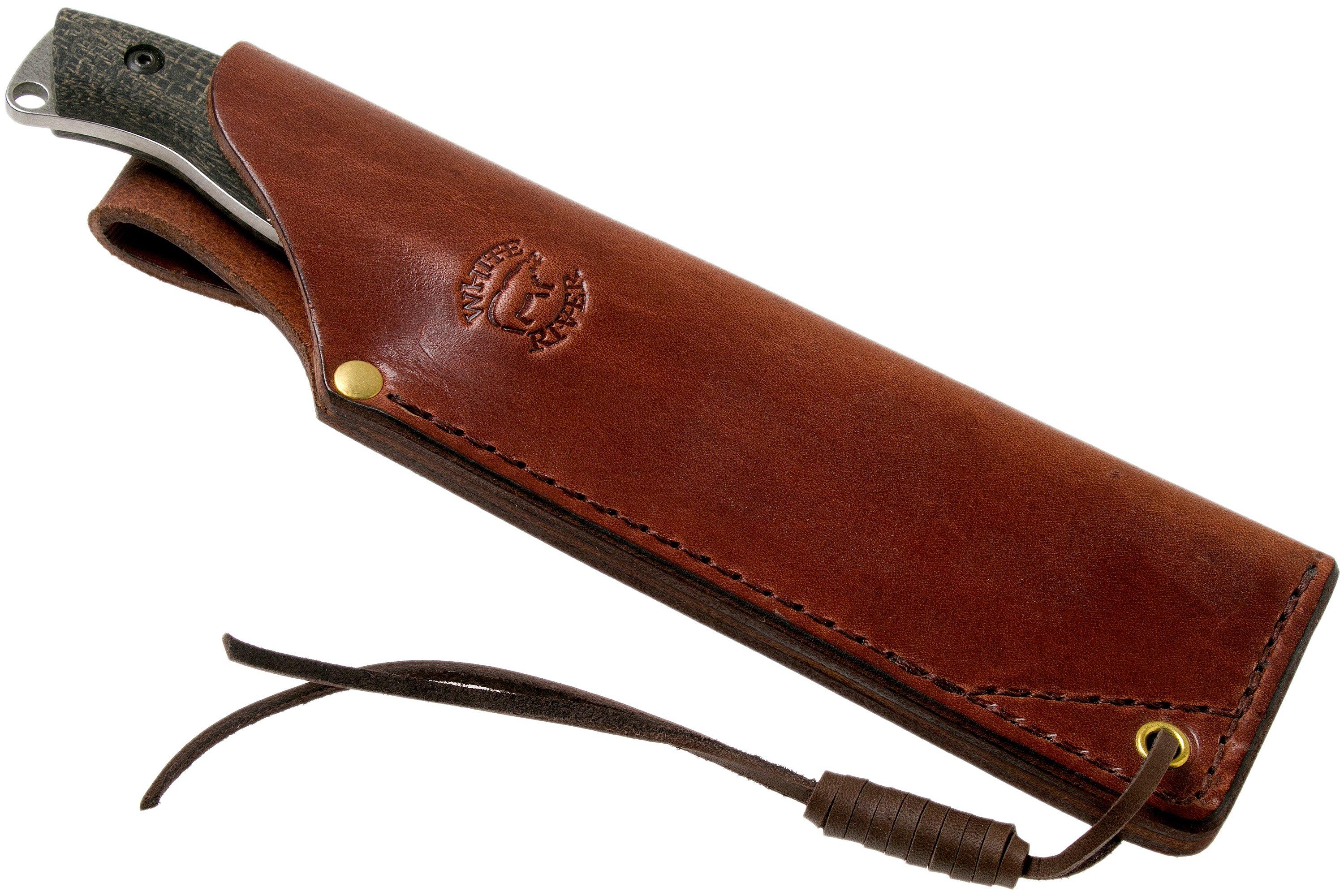 White River Knives Camp Cleaver Black Burlap Micarta camping knife