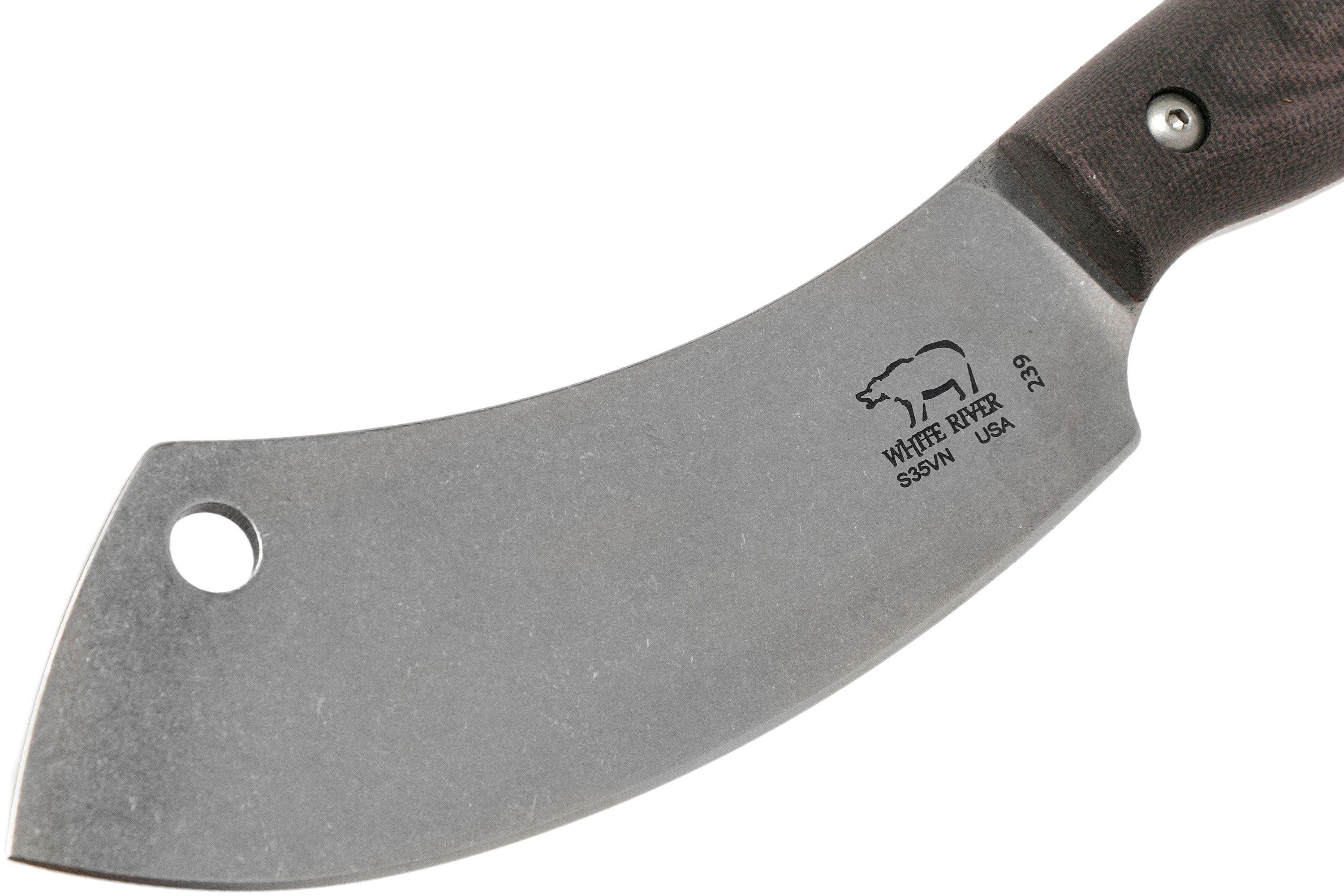 White River Knives Camp Cleaver Black Canvas Micarta kampeermes