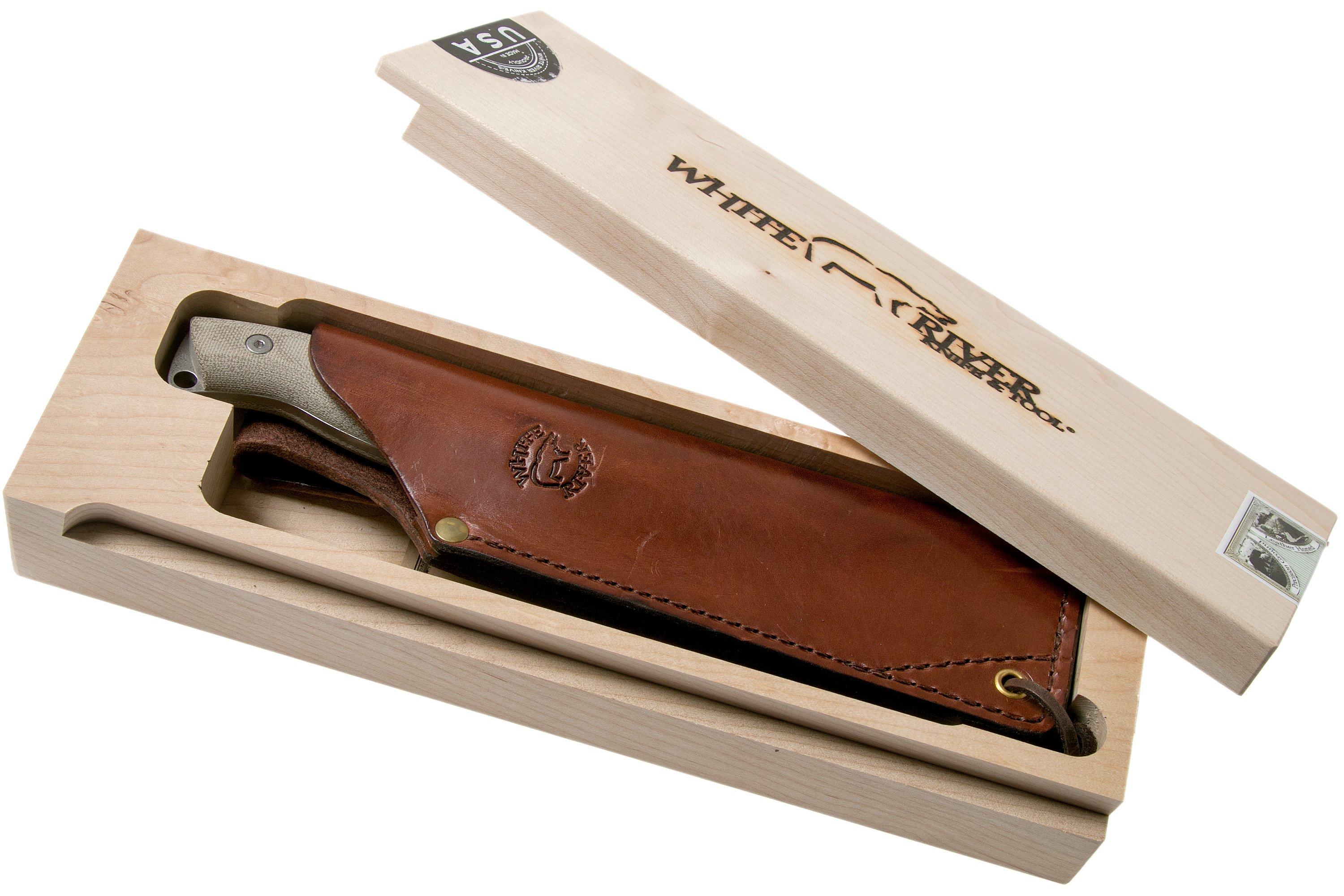 White River Knives Camp Cleaver Natural Canvas Micarta kampeermes