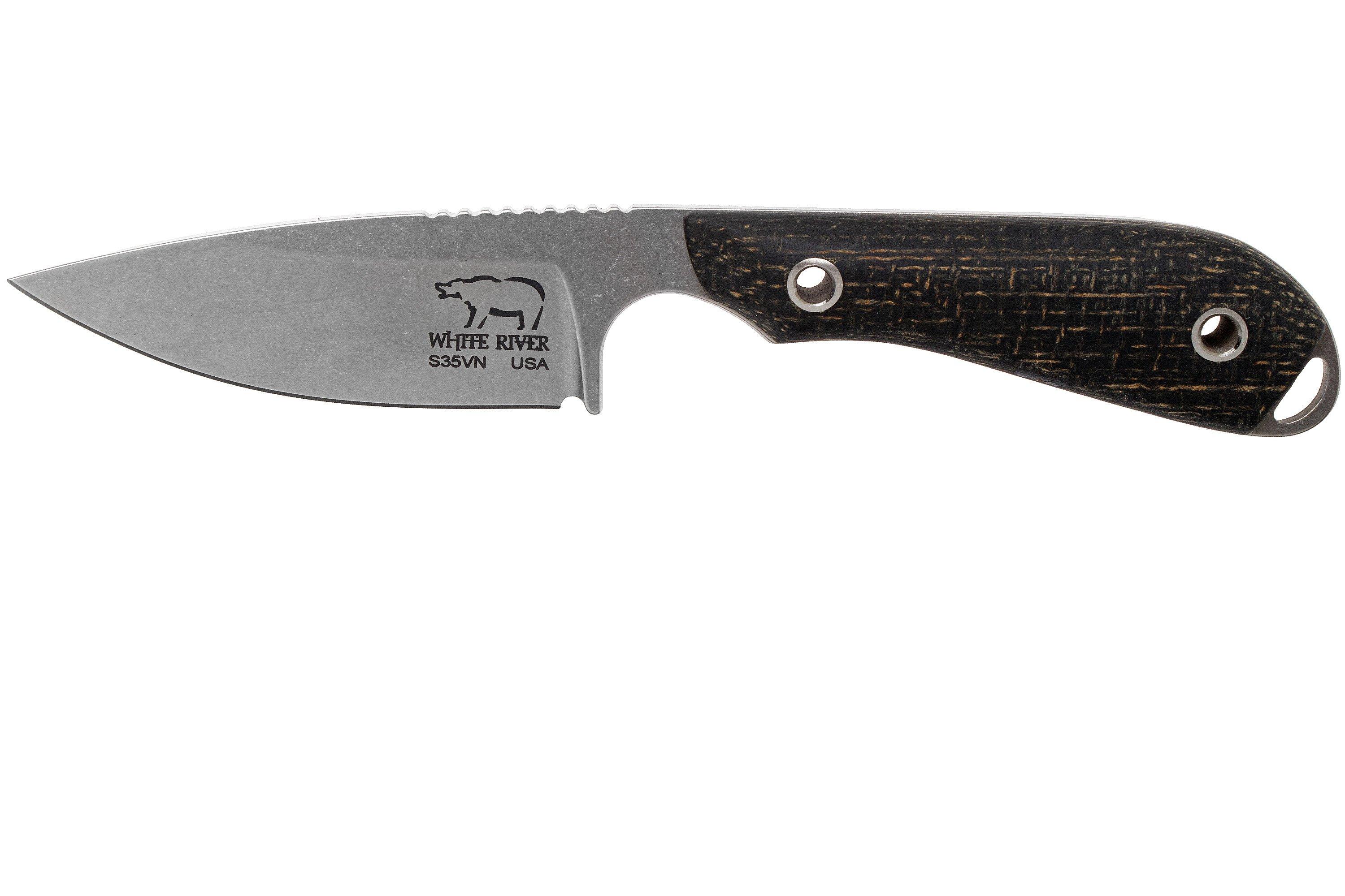 White River Knives M1 Black Burlap Micarta fixed knife, Kydex sheath Advantageously shopping