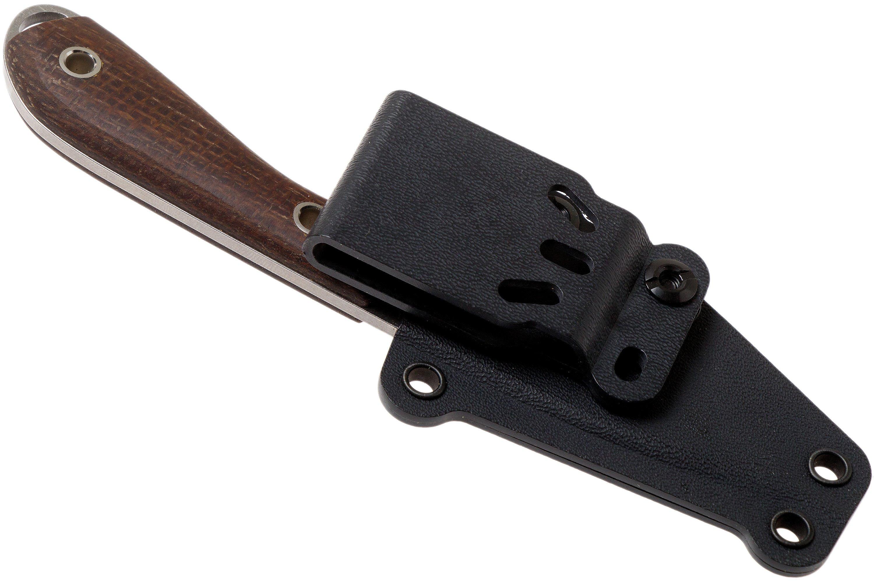 White River Knives M1 Natural Burlap Micarta fixed knife, Kydex sheath