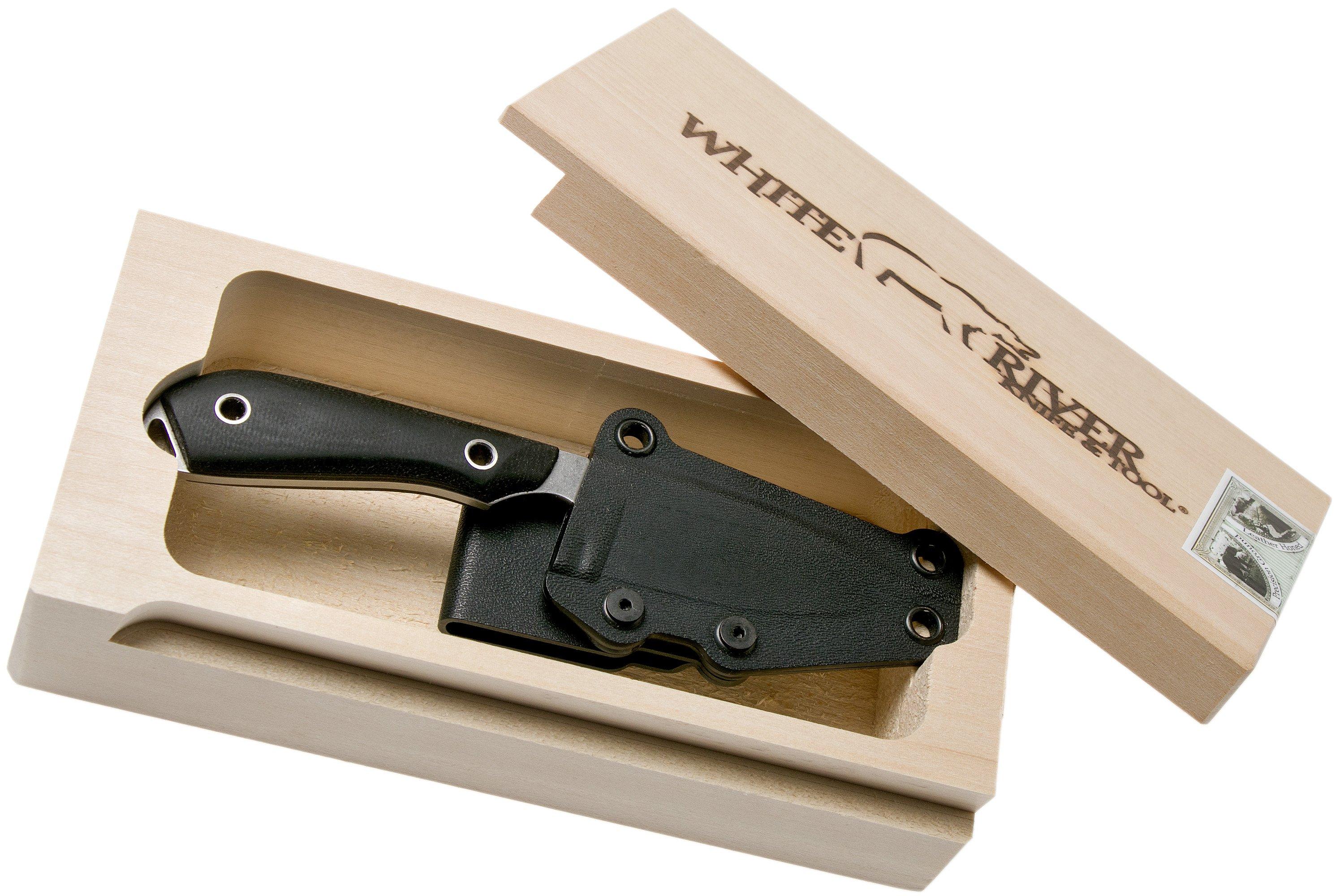 White River knives M1 Caper, Black Canvas Micarta handle Advantageously shopping at