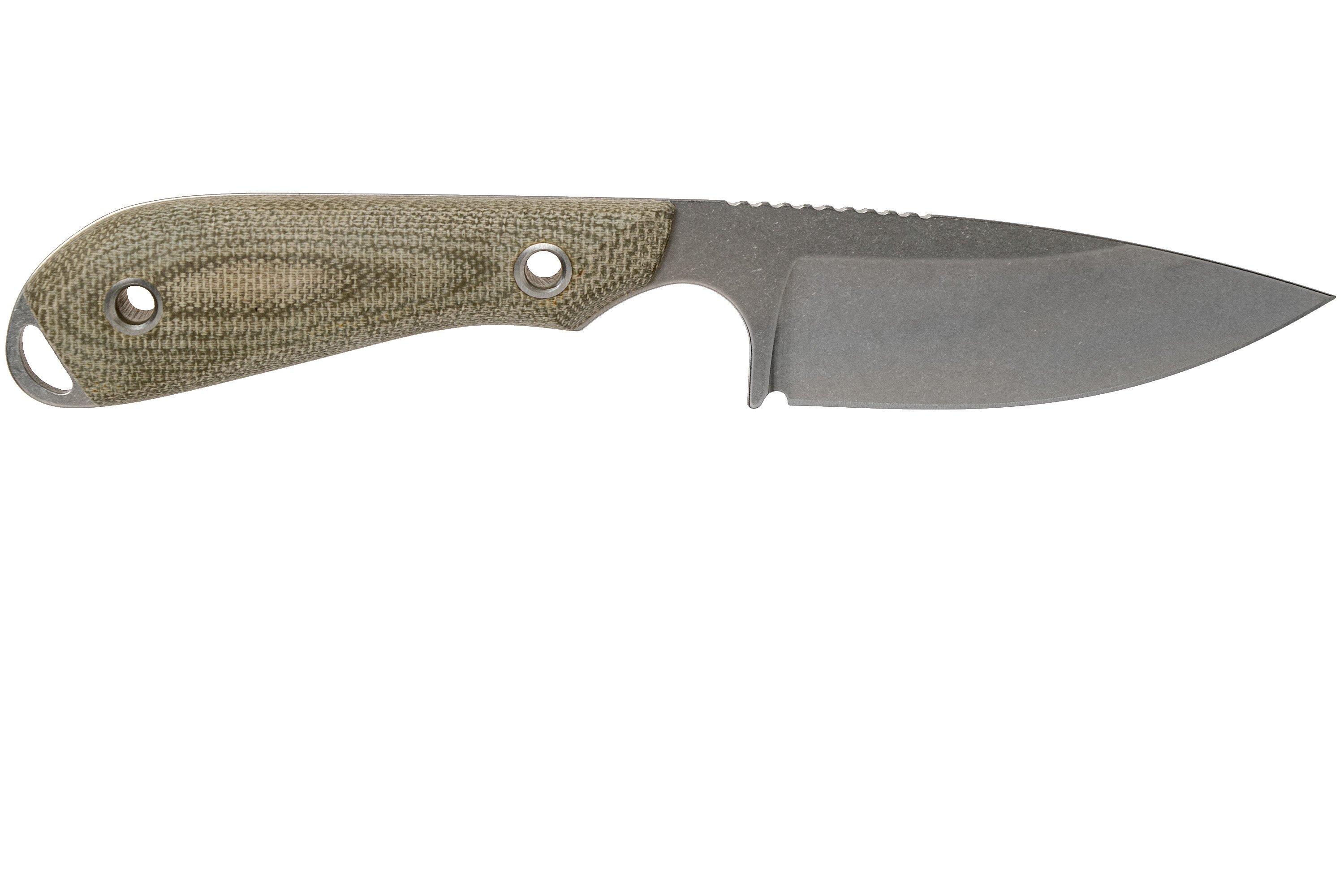 White River Knives M1 OD Green Canvas Micarta fixed knife, Kydex sheath