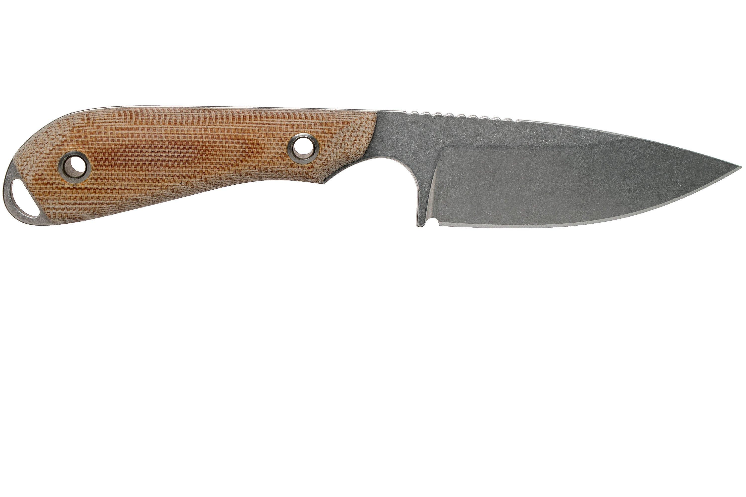 White River Knives M1 Natural Canvas Micarta fixed knife, Kydex sheath