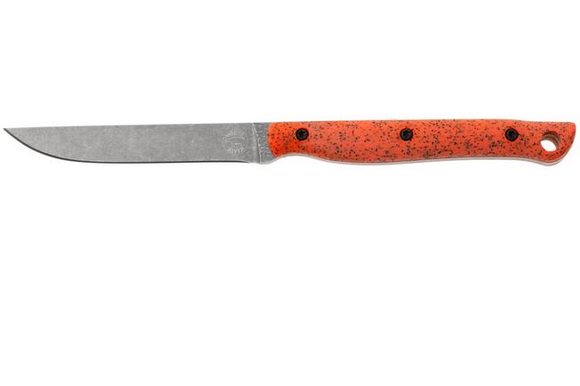 Afbeelding voor White River Knives GripXodus 3 WREX3-BO Stonewashed S35VN, Blaze Orange GripX, vaststaand mes