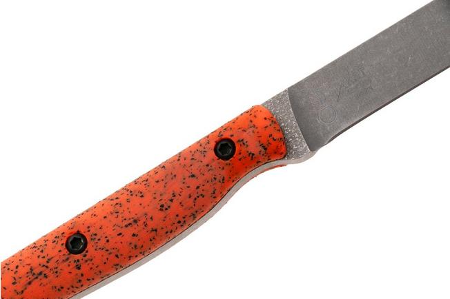 Afbeelding voor White River Knives GripXodus 3 WREX3-BO Stonewashed S35VN, Blaze Orange GripX, vaststaand mes