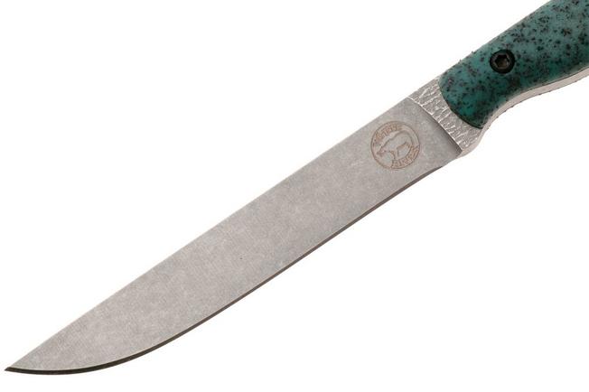 Afbeelding voor White River Knives GripXodus 3 WREX3-VB Stonewashed S35VN, Viridian Blue GripX, vaststaand mes