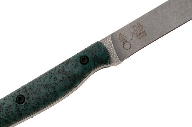 Afbeelding voor White River Knives GripXodus 3 WREX3-VB Stonewashed S35VN, Viridian Blue GripX, vaststaand mes