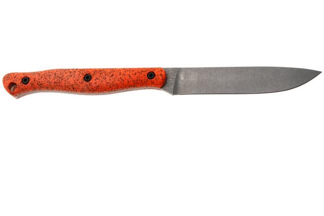 Afbeelding voor White River Knives GripXodus 4 WREX4-BO Stonewashed S35VN, Blaze Orange GripX, vaststaand mes