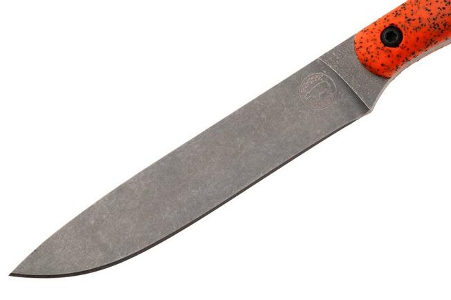 Afbeelding voor White River Knives GripXodus 4 WREX4-BO Stonewashed S35VN, Blaze Orange GripX, vaststaand mes