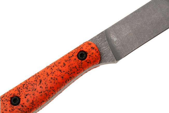 Afbeelding voor White River Knives GripXodus 4 WREX4-BO Stonewashed S35VN, Blaze Orange GripX, vaststaand mes