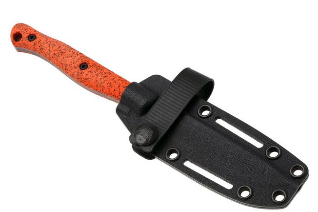 Afbeelding voor White River Knives GripXodus 4 WREX4-BO Stonewashed S35VN, Blaze Orange GripX, vaststaand mes