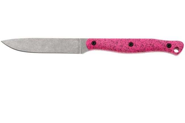 Afbeelding voor White River Knives GripXodus 4 WREX4-BP Stonewashed S35VN, Bubblegum Pink GripX, vaststaand mes