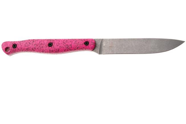 Afbeelding voor White River Knives GripXodus 4 WREX4-BP Stonewashed S35VN, Bubblegum Pink GripX, vaststaand mes