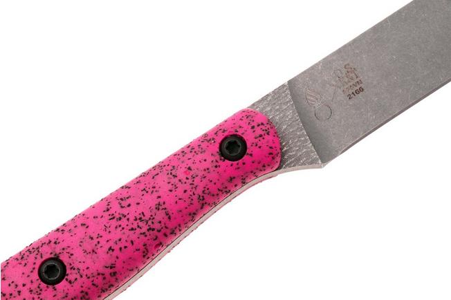 Afbeelding voor White River Knives GripXodus 4 WREX4-BP Stonewashed S35VN, Bubblegum Pink GripX, vaststaand mes