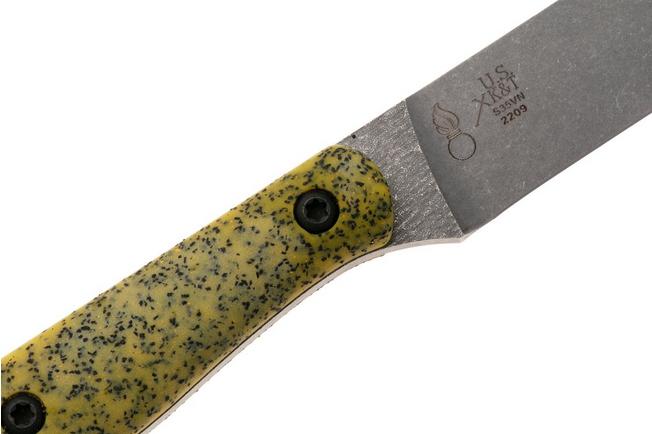 Afbeelding voor White River Knives GripXodus 4 WREX4-CY Stonewashed S35VN, Classic Yellow GripX, vaststaand mes