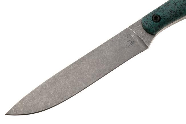Afbeelding voor White River Knives GripXodus 4 WREX4-VB Stonewashed S35VN, Viridian Blue GripX, vaststaand mes