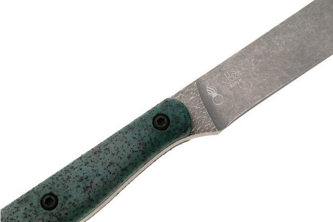 Afbeelding voor White River Knives GripXodus 4 WREX4-VB Stonewashed S35VN, Viridian Blue GripX, vaststaand mes