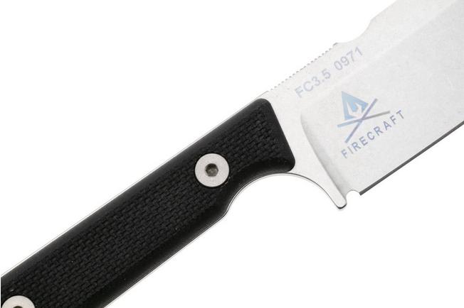 Afbeelding voor White River Firecraft 3.5 Pro, Stonewashed Magnacut, Black G10, survivalmes, Kydex schede met firesteel