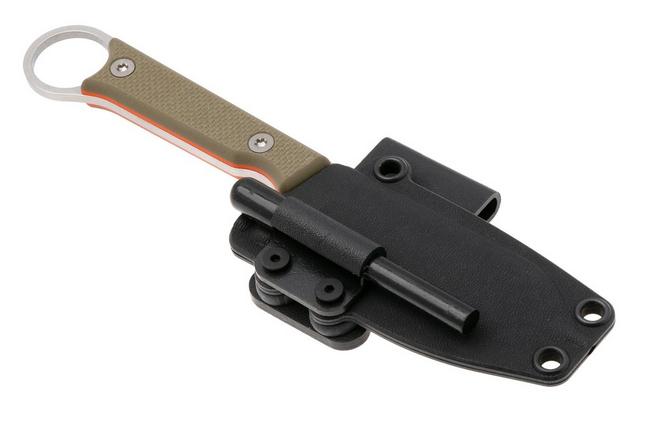 Afbeelding voor White River Firecraft 3.5 Pro, Stonewashed Magnacut, Green G10, survivalmes, Kydex schede met firesteel