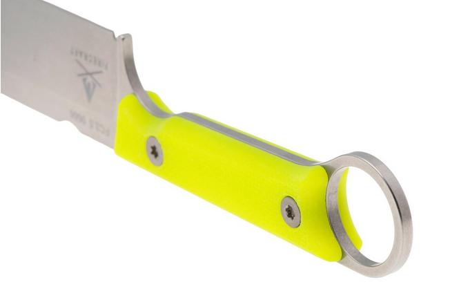 Afbeelding voor White River Firecraft 3.5 Pro, Stonewashed Magnacut, Yellow G10, survivalmes, Kydex schede met firesteel