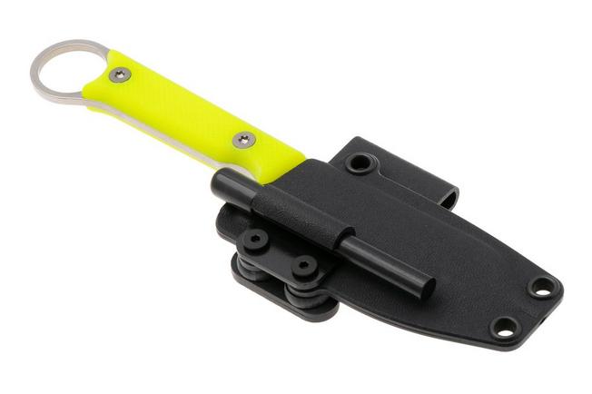 Afbeelding voor White River Firecraft 3.5 Pro, Stonewashed Magnacut, Yellow G10, survivalmes, Kydex schede met firesteel