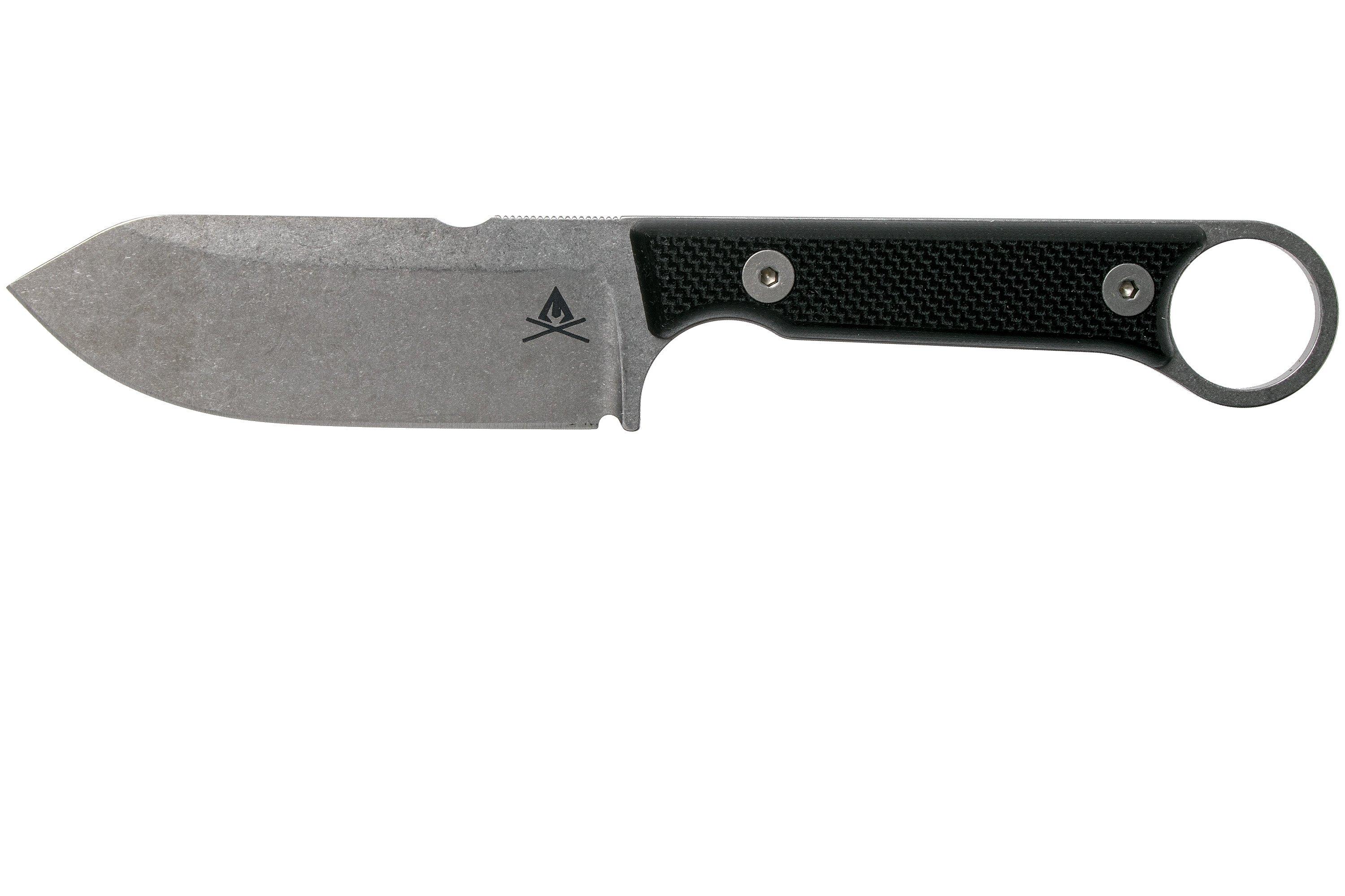 White River knives FC3.5 Pro, Black Textured G10 coltello da sopravvivenza,  fodero Kydex con acciarino