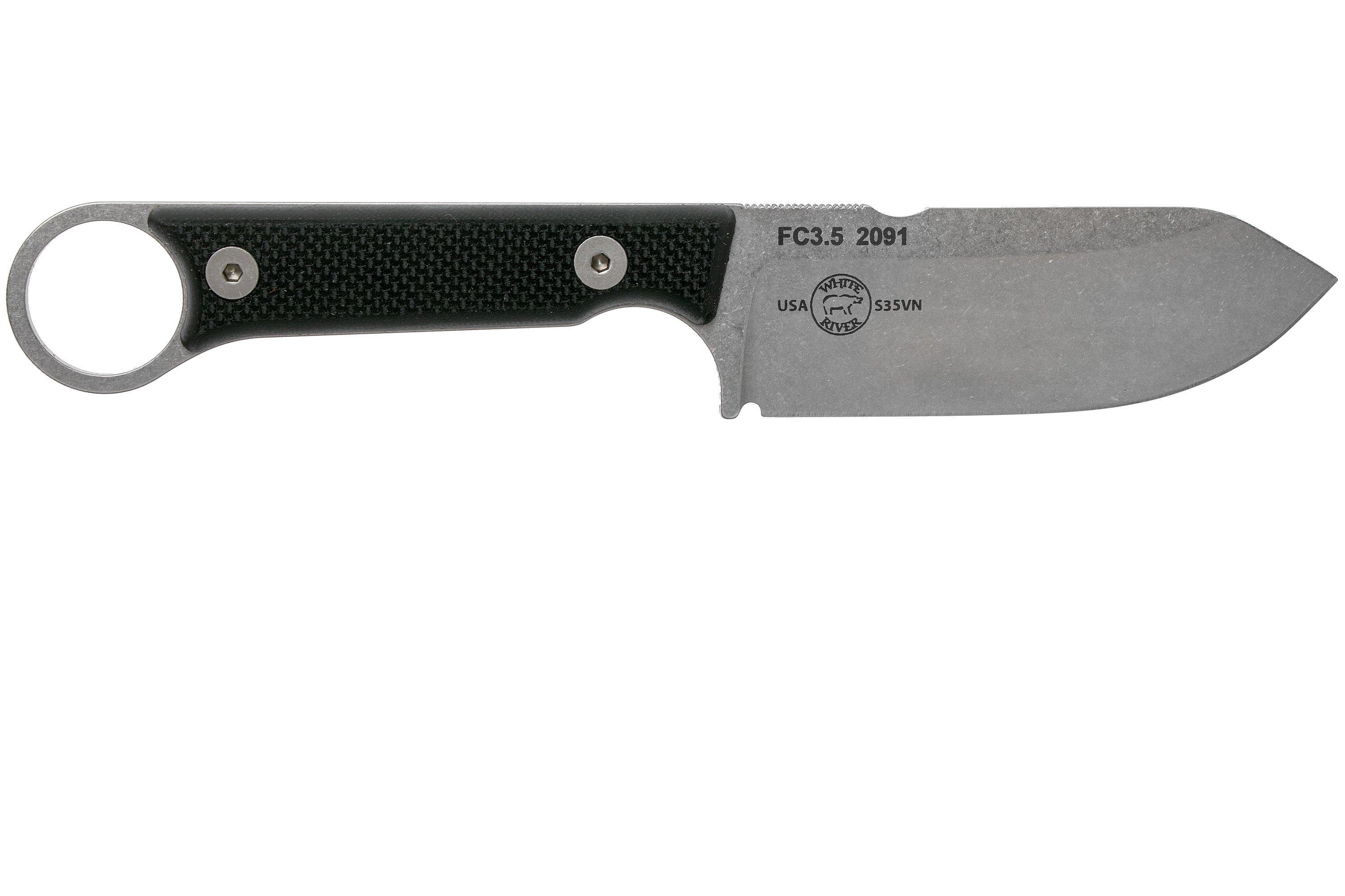 White River knives FC3.5 Pro, Black Textured G10 handle