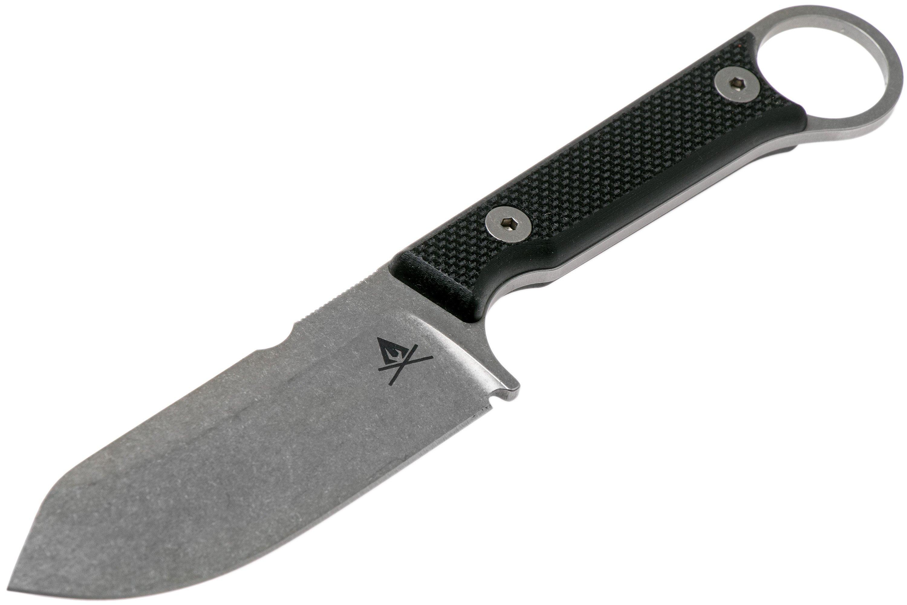 White River knives FC3.5 Pro, Black Textured G10 coltello da sopravvivenza,  fodero Kydex con acciarino