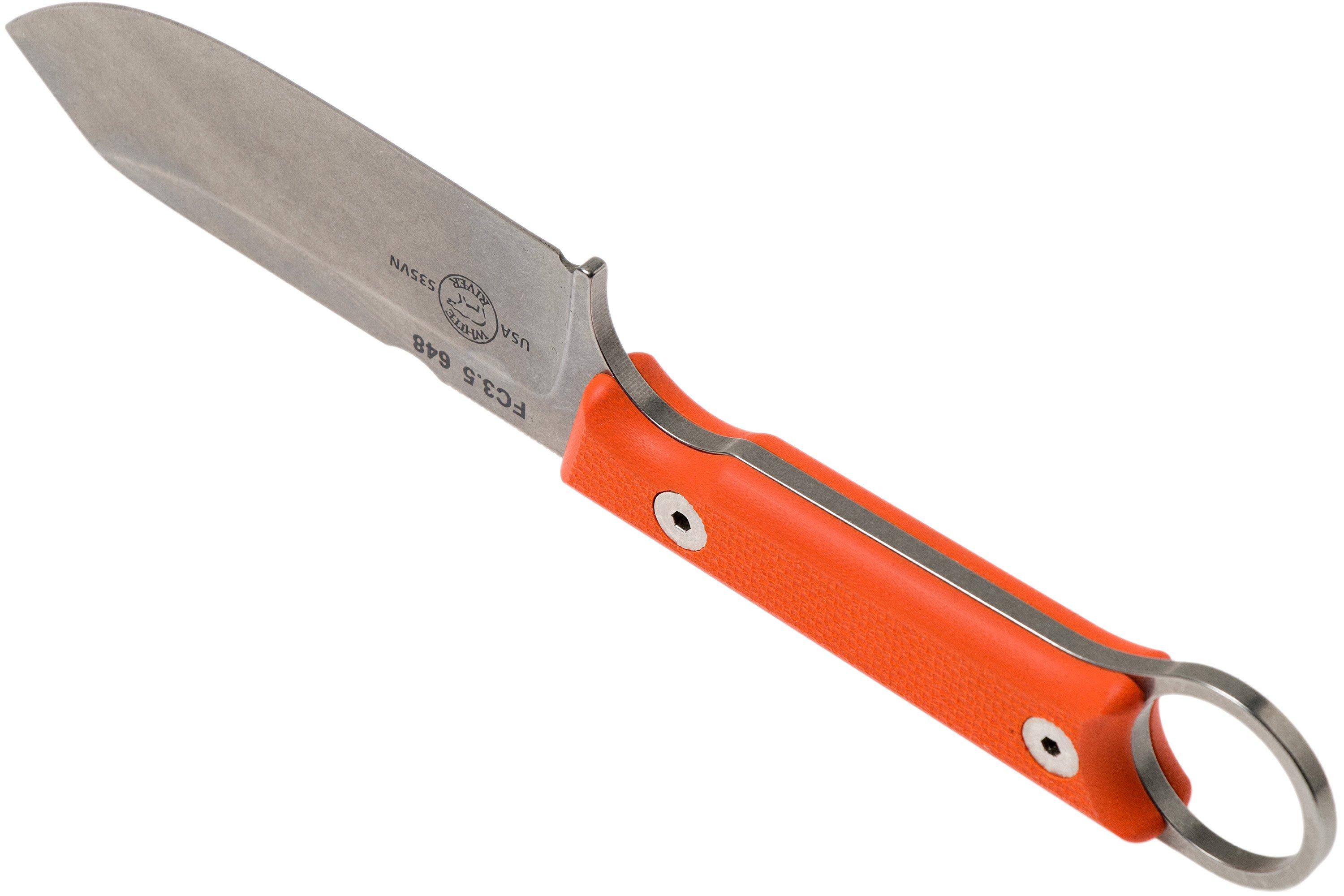 White River Knives FC3.5 Pro Firecraft survival knife Orange G10