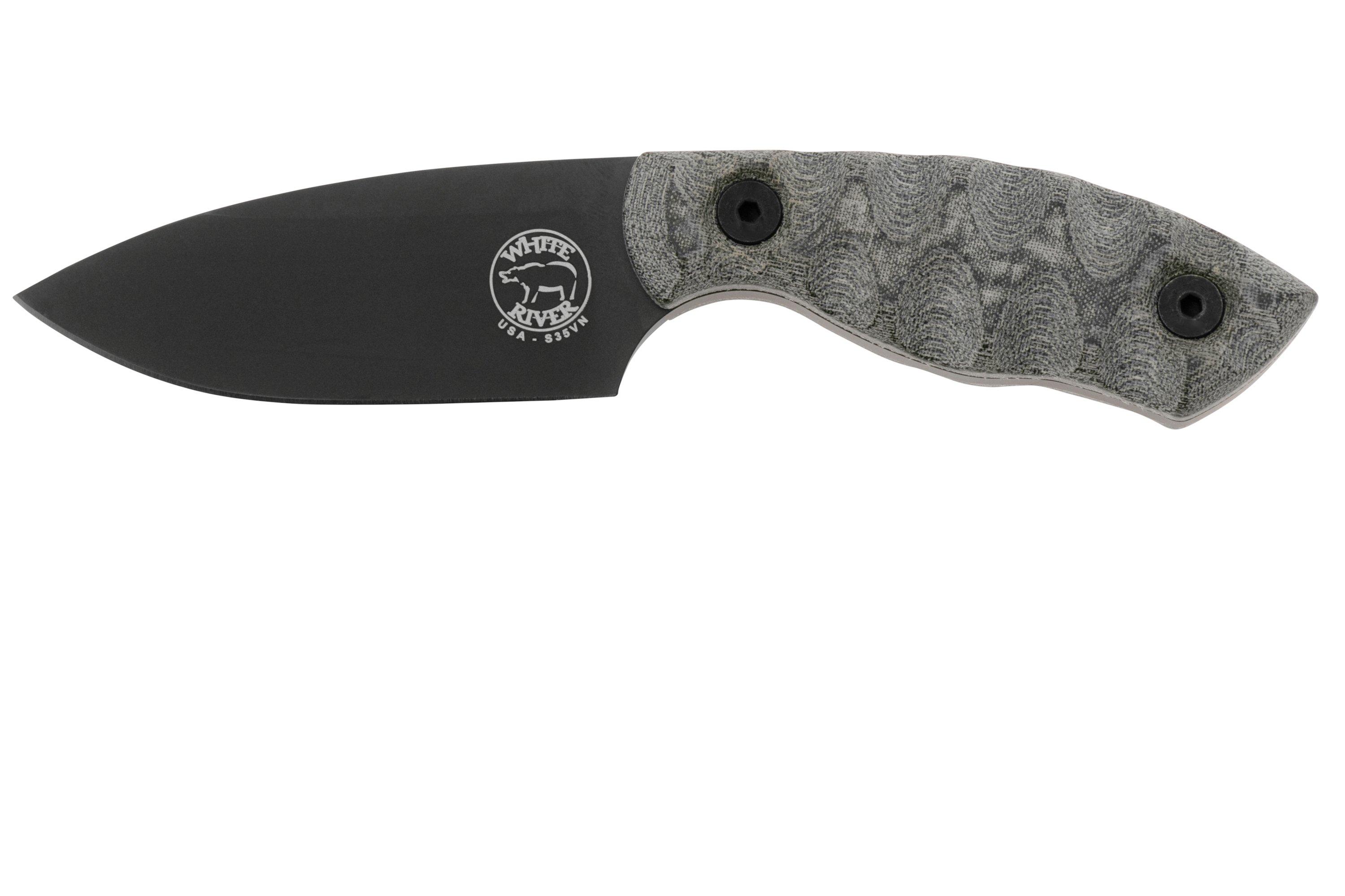 White River Knives GTI 3, Black CPM S35VN, Black Olive Micarta, fixed