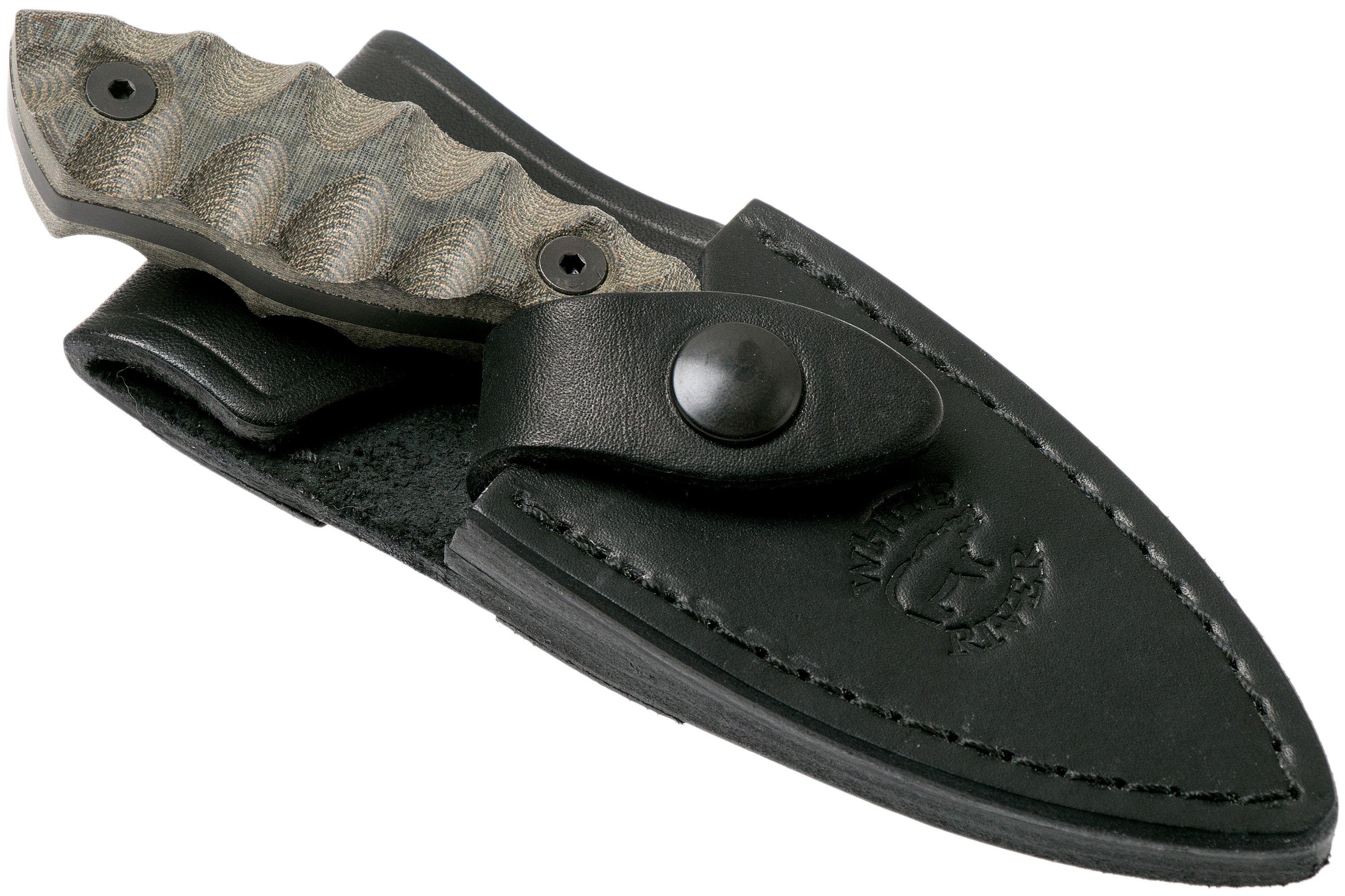 White River Knives GTI 3 Black & OD Green Canvas Micarta, Justin