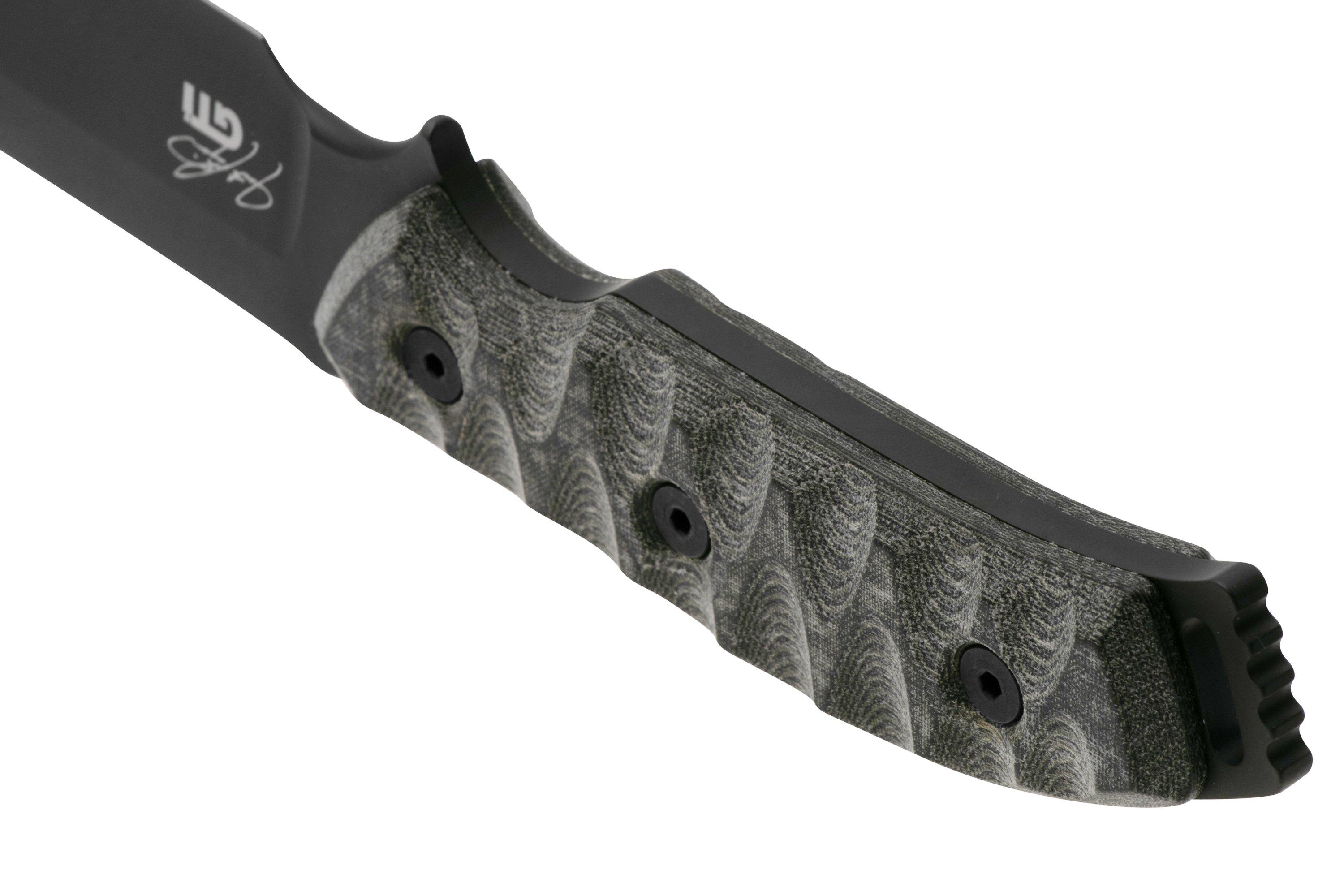 White River Knives GTI 4.5 Black OD Green Canvas Micarta, survival