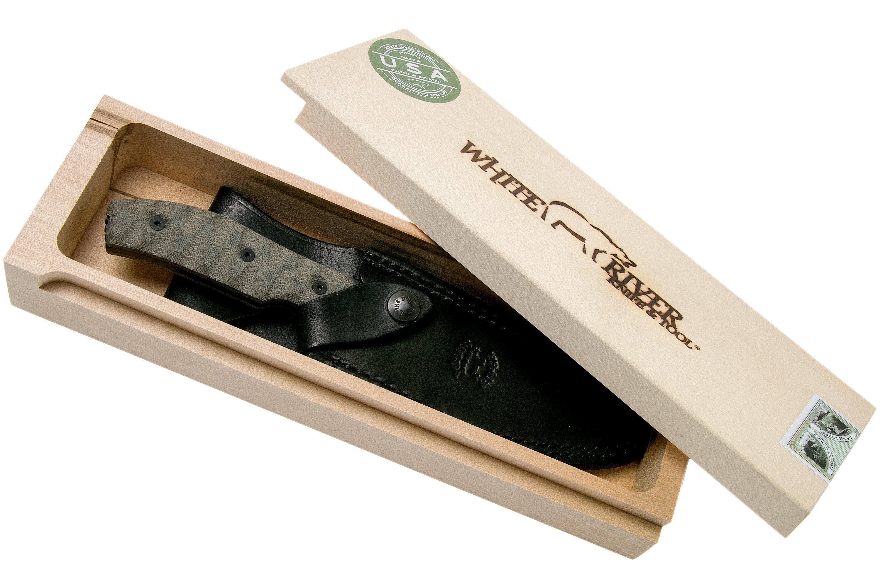 White River Knives GTI 4.5 Black & OD Green Canvas Micarta, Justin