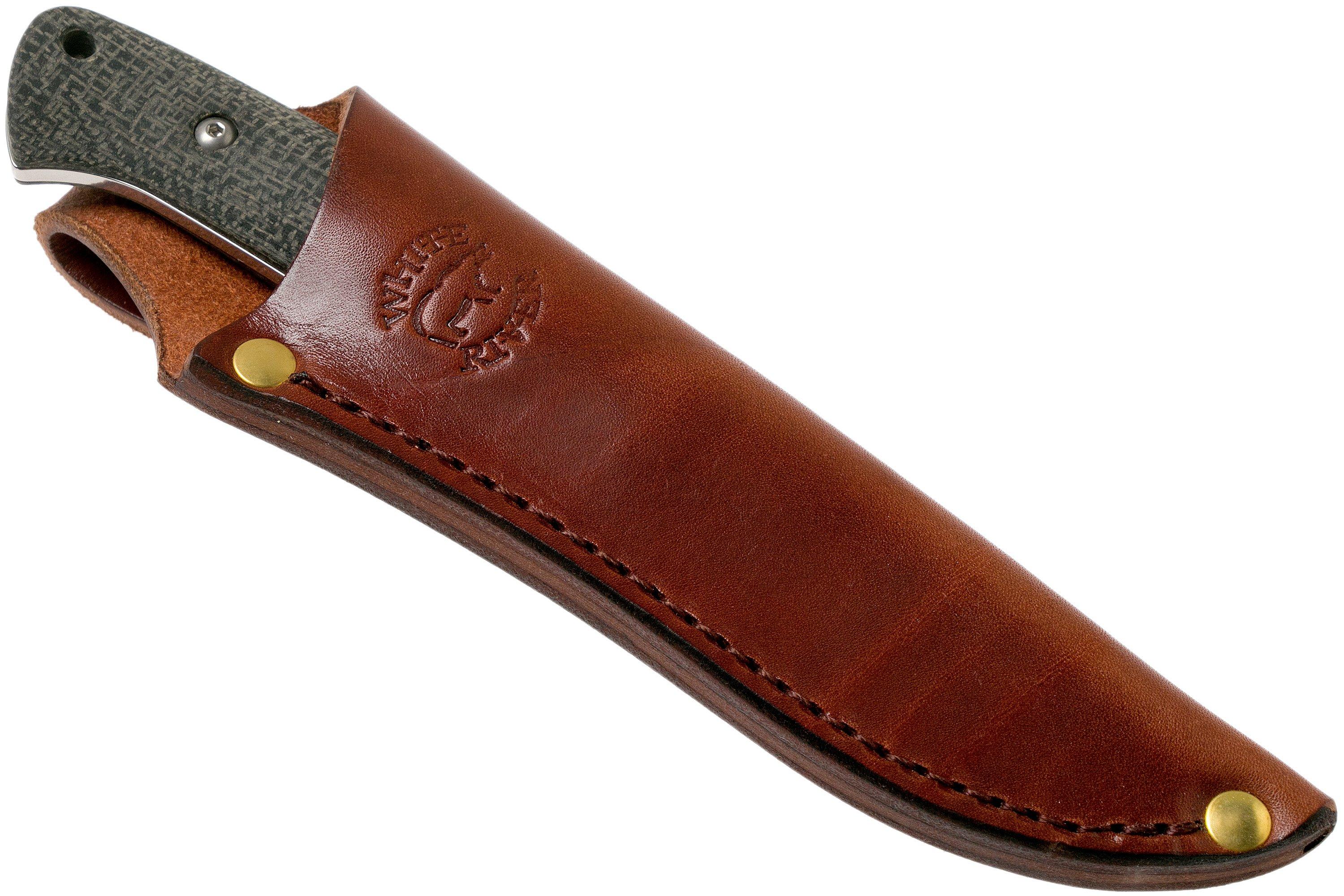 White River Knives Hunter Black Burlap Micarta hunting knife, Owen Baker Jr. design