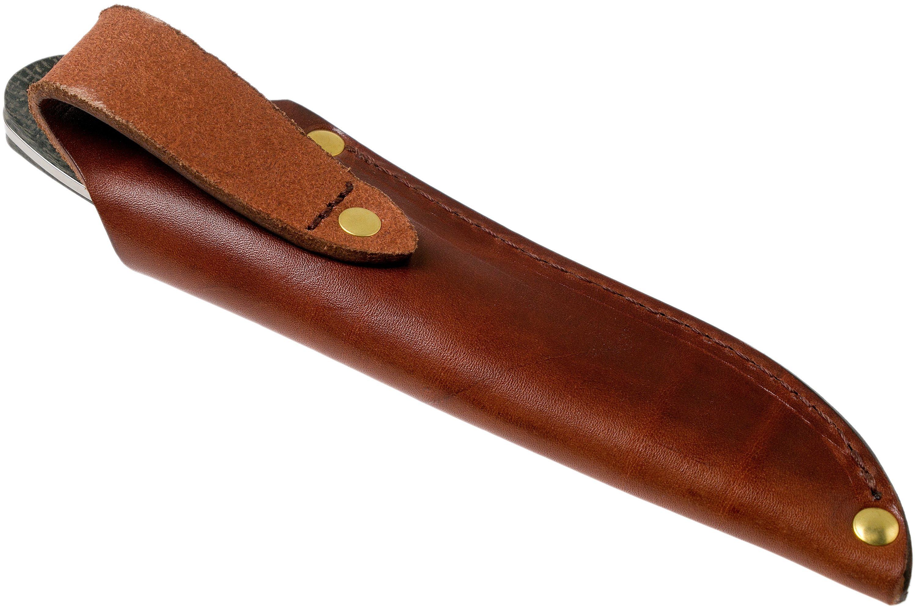 White River Knives Hunter Black Burlap Micarta hunting knife, Owen Baker Jr. design