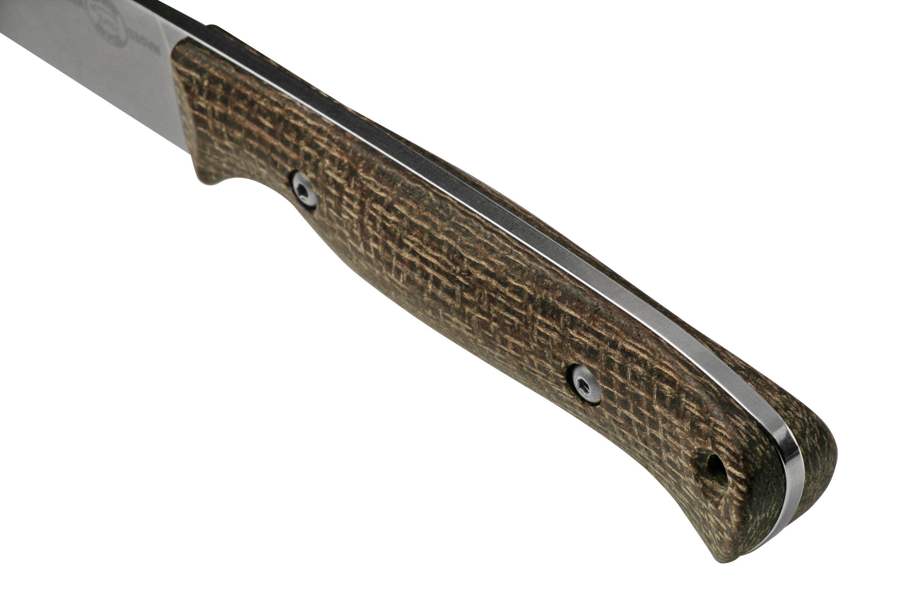White River Knives Hunter Natural Burlap Micarta cuchillo de caza, Owen Baker Jr. design