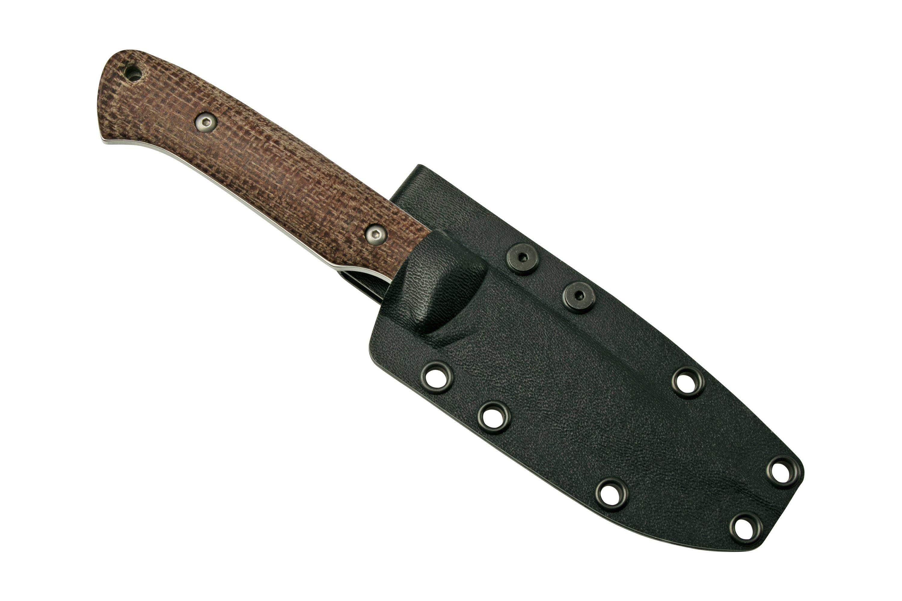 White River Knives Hunter Natural Burlap Micarta hunting knife, Owen Baker Jr. design