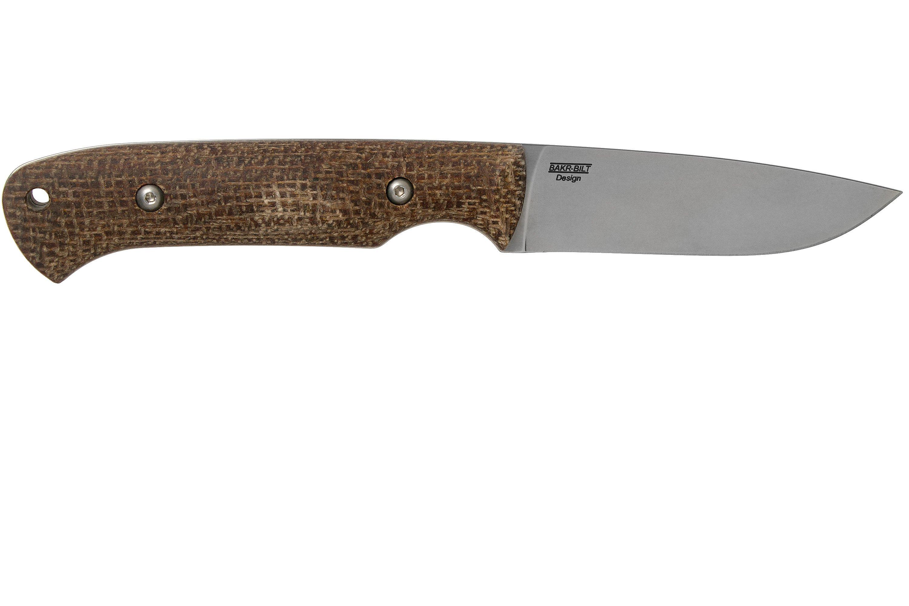 White River Knives Hunter Natural Burlap Micarta hunting knife, Owen Baker Jr. design