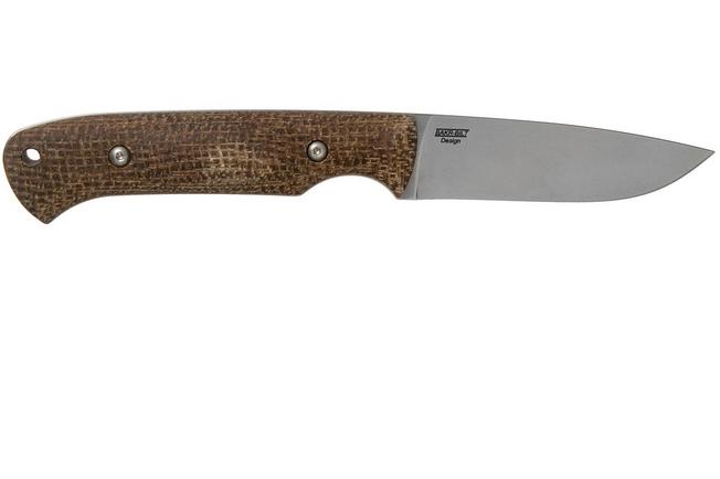 White River Knives Small Game Knife Natural Burlap Micarta hunting knife,  Owen Baker Jr. design